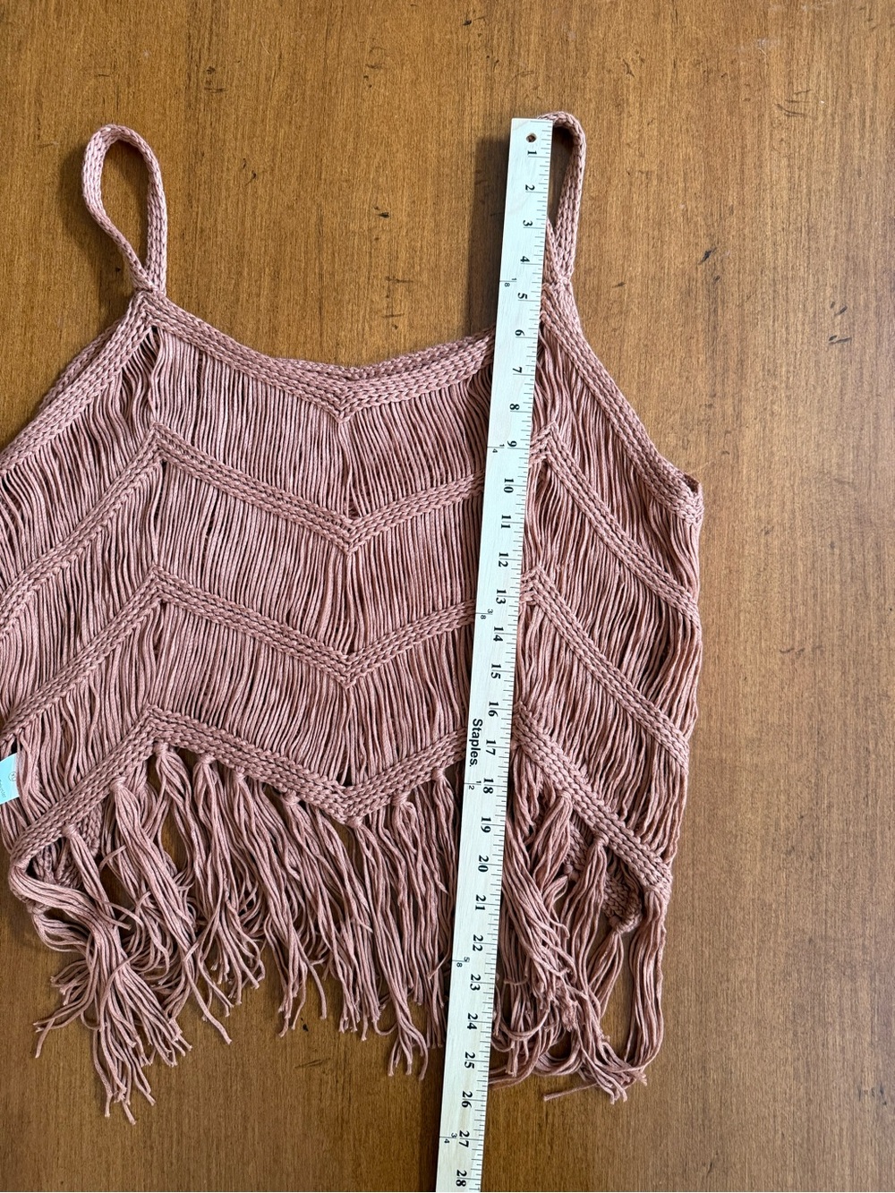 Fringed Crochet Tank Top in Mauve pink/brown - Picture 8 of 8